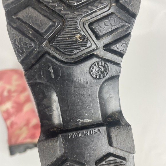 Northerner Girls Rain Boots Pink Camouflage Pull On Mid Calf Round Toe Size 1 - Picture 5 of 5